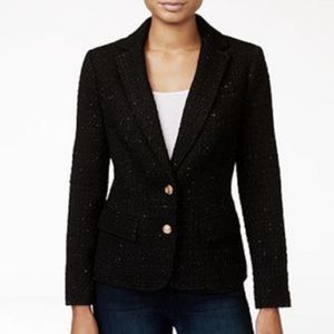 Maison Jules Black Bouclé Wool Blend Blazer